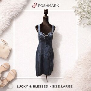 Lucky & Blessed Large Denim Dress/Western/Coastal Cowgirl/Rodeo/Festival NWOT